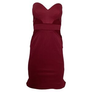Zac Posen Strapless Bodycon Dress in Red Viscose